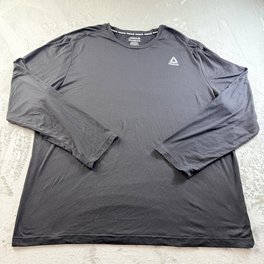 Reebok Men's Long Sleeve Athletic Performance T-Shirt Black 3XL REM243TL